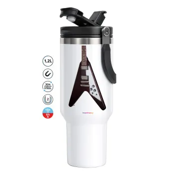 Guitar flying V, Mega Stainless steel Tumbler with lid, double wall 1,2L