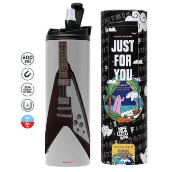 Guitar flying V, Tumbler stainless steel GREY 600ml