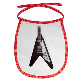 Guitar flying V, Σαλιάρα μωρού αλέκιαστη με κορδόνι Κόκκινη