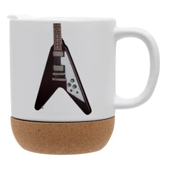 Guitar flying V, Κούπα, κεραμική με βάση φελού και καπάκι (ΜΑΤ), 330ml