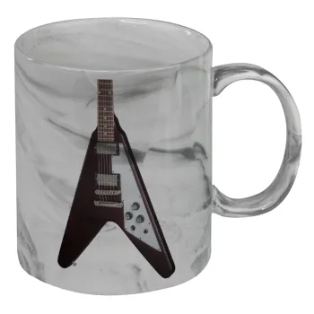 Guitar flying V, Κούπα κεραμική, marble style (μάρμαρο), 330ml