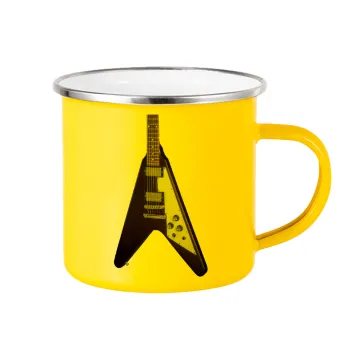 Guitar flying V, Yellow Enamel Metallic Cup 360ml
