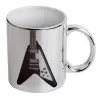 Mug ceramic, silver mirror, 330ml