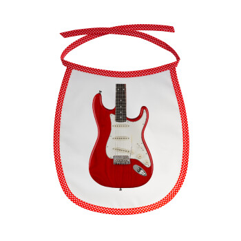 Guitar stratocaster, Σαλιάρα μωρού αλέκιαστη με κορδόνι Κόκκινη
