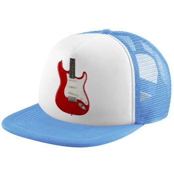 Guitar stratocaster, Καπέλο Soft Trucker με Δίχτυ Γαλάζιο/Λευκό
