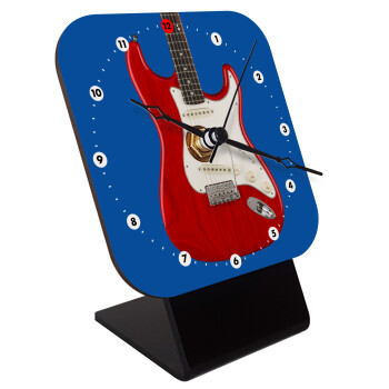 Guitar stratocaster, Επιτραπέζιο ρολόι ξύλινο με δείκτες (10cm)