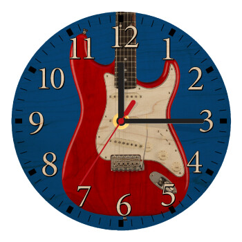 Guitar stratocaster, Ρολόι τοίχου ξύλινο plywood (20cm)
