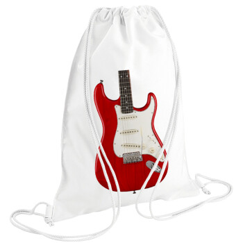 Guitar stratocaster, Τσάντα πλάτης πουγκί GYMBAG λευκή (28x40cm)