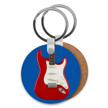 Guitar stratocaster, Μπρελόκ Ξύλινο στρογγυλό MDF Φ5cm