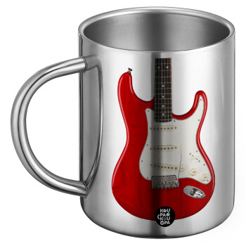 Guitar stratocaster, Ανοξείδωτη Μεταλλική Κούπα 450ml - Διπλού Τοιχώματος