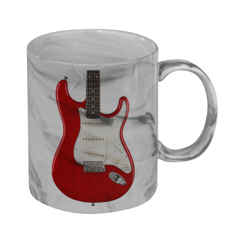 Guitar stratocaster, Κούπα κεραμική, marble style (μάρμαρο), 330ml