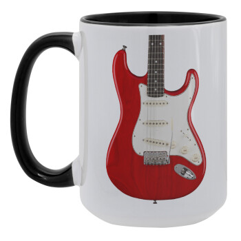 Guitar stratocaster, Κούπα Mega 15oz, κεραμική Μαύρη, 450ml