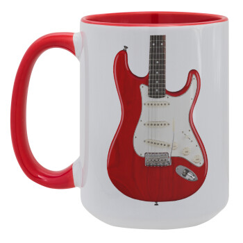Guitar stratocaster, Κούπα Mega 15oz, κεραμική Κόκκινη, 450ml