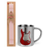 Easter Set, metallic thermal cup (300ml) & aromatic flat Easter candle (30cm) (PINK)