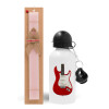 Easter Set, metallic aluminum bottle (500ml) & aromatic flat Easter candle (30cm) (PINK)