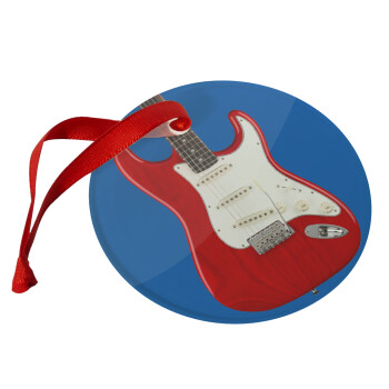 Guitar stratocaster, Χριστουγεννιάτικο στολίδι γυάλινο 9cm
