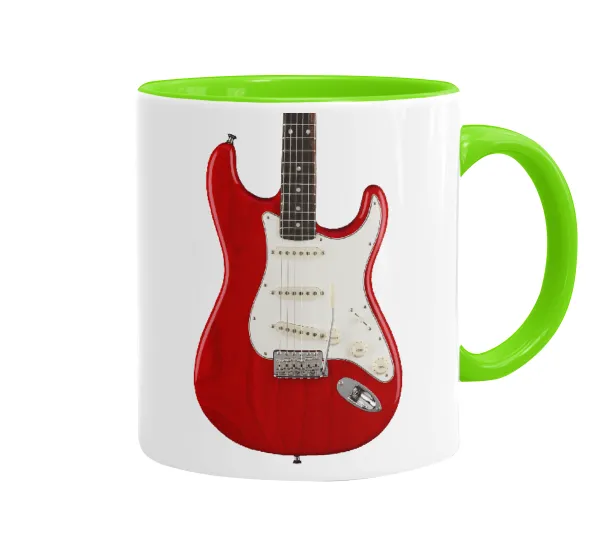 Guitar stratocaster — Mug colored light green, ceramic, 330ml