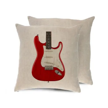 Guitar stratocaster, Μαξιλάρι καναπέ ΛΙΝΟ 40x40cm περιέχεται το  γέμισμα