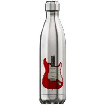 Guitar stratocaster, Μεταλλικό παγούρι θερμός Inox (Stainless steel), διπλού τοιχώματος, 750ml