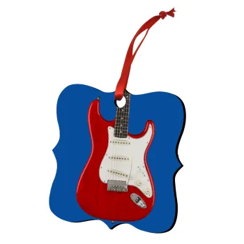 Guitar stratocaster, Christmas ornament polygon wooden 7.5cm