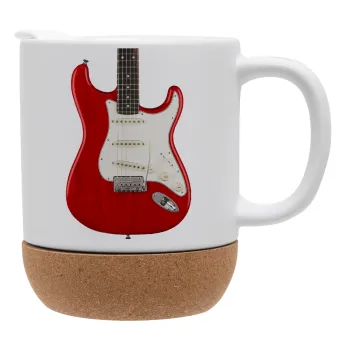 Guitar stratocaster, Κούπα, κεραμική με βάση φελού και καπάκι (ΜΑΤ), 330ml