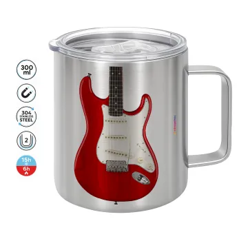 Guitar stratocaster, Mug Stainless steel double wall 300ml