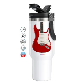 Guitar stratocaster, Mega Stainless steel Tumbler with lid, double wall 1,2L