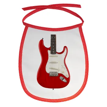 Guitar stratocaster, Σαλιάρα μωρού αλέκιαστη με κορδόνι Κόκκινη