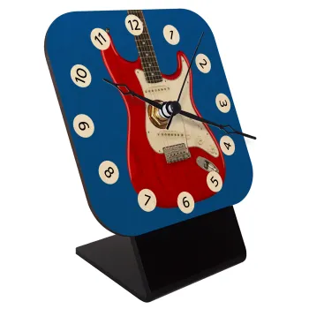 Guitar stratocaster, Επιτραπέζιο ρολόι σε φυσικό ξύλο (10cm)