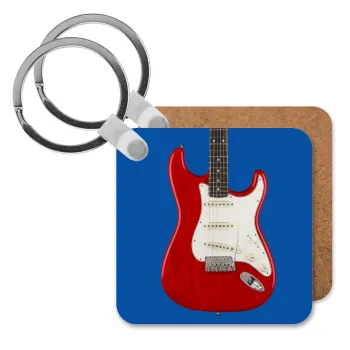 Guitar stratocaster, Μπρελόκ Ξύλινο τετράγωνο MDF