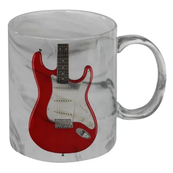 Guitar stratocaster, Mug ceramic marble style, 330ml