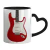 Mug heart black handle, ceramic, 330ml