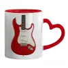 Mug heart red handle, ceramic, 330ml