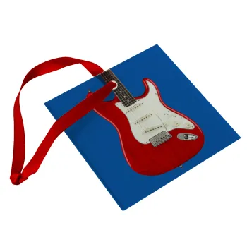 Guitar stratocaster, Στολίδι Χριστουγεννιάτικο στολίδι γυάλινο τετράγωνο 9x9cm