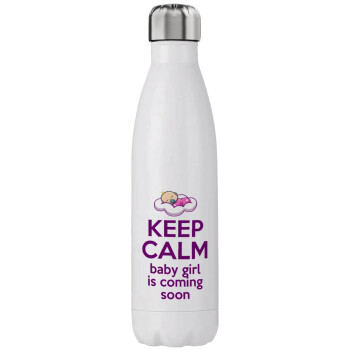 KEEP CALM baby girl is coming soon!!!, Stainless steel, double-walled, 750ml