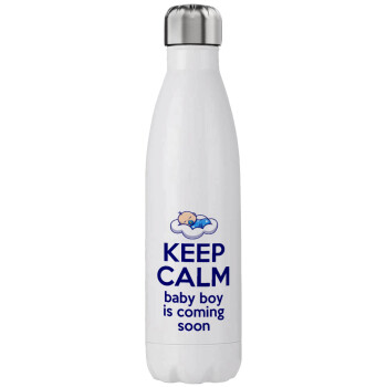 KEEP CALM baby boy is coming soon!!!, Stainless steel, double-walled, 750ml