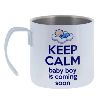 KEEP CALM baby boy is coming soon!!!, Mug Stainless steel double wall 400ml