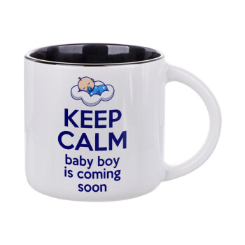 KEEP CALM baby boy is coming soon!!!, Κούπα κεραμική 400ml