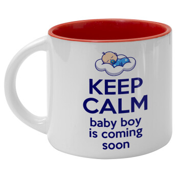 KEEP CALM baby boy is coming soon!!!, Κούπα κεραμική 400ml