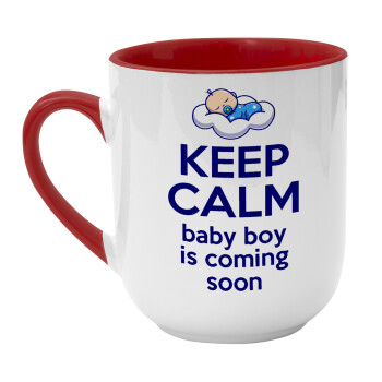 KEEP CALM baby boy is coming soon!!!, Κούπα κεραμική tapered 260ml
