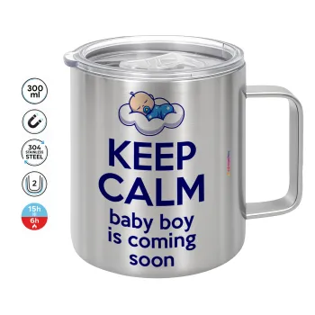 KEEP CALM baby boy is coming soon!!!, Mug Stainless steel double wall 300ml