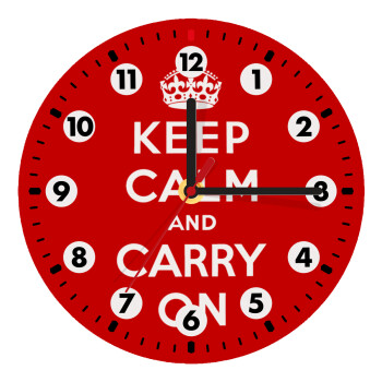 KEEP CALM  and carry on, Wooden wall clock (20cm)