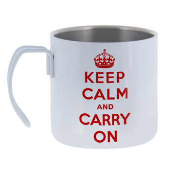 KEEP CALM  and carry on, Mug Stainless steel double wall 400ml