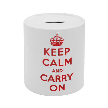 KEEP CALM  and carry on, Κουμπαράς πορσελάνης με τάπα
