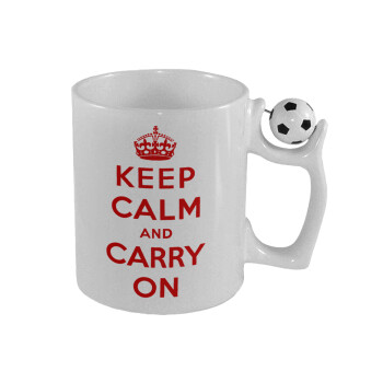 KEEP CALM  and carry on, Κούπα με μπάλα ποδασφαίρου , 330ml