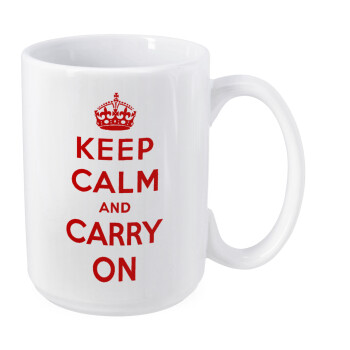KEEP CALM  and carry on, Κούπα Mega, κεραμική, 450ml