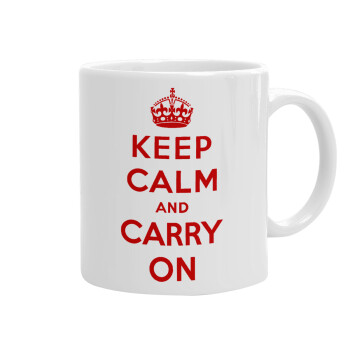 KEEP CALM  and carry on, Κούπα, κεραμική, 330ml