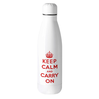 KEEP CALM  and carry on, Metal mug thermos (Stainless steel), 500ml