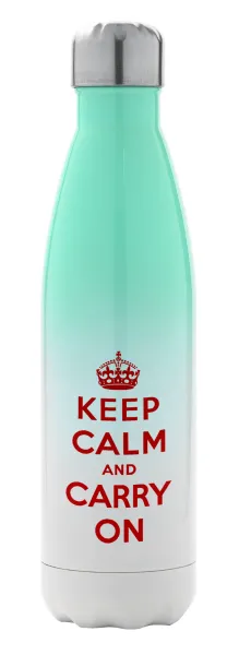 KEEP CALM  and carry on — Metal mug thermos Green/White (Stainless steel), double wall, 500ml