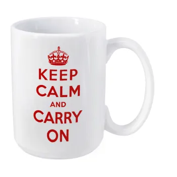 KEEP CALM  and carry on, Κούπα Mega, κεραμική, 450ml